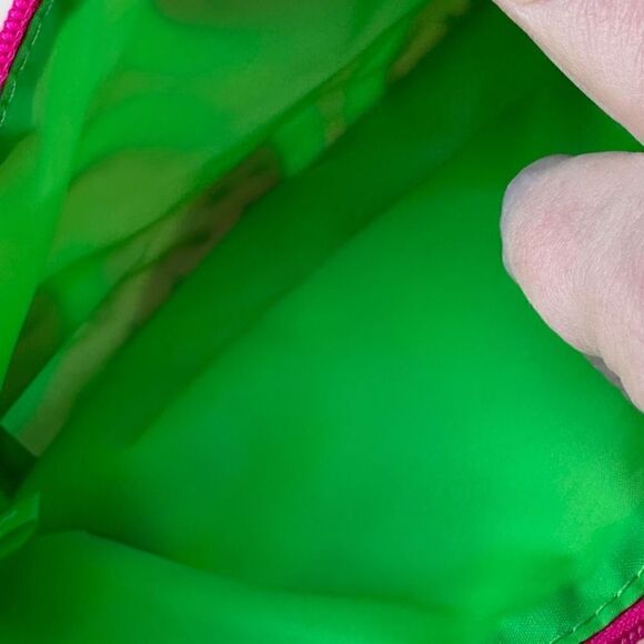 Clinique Makeup zip pouch watermelon print green interior red zipper - Picture 3 of 3